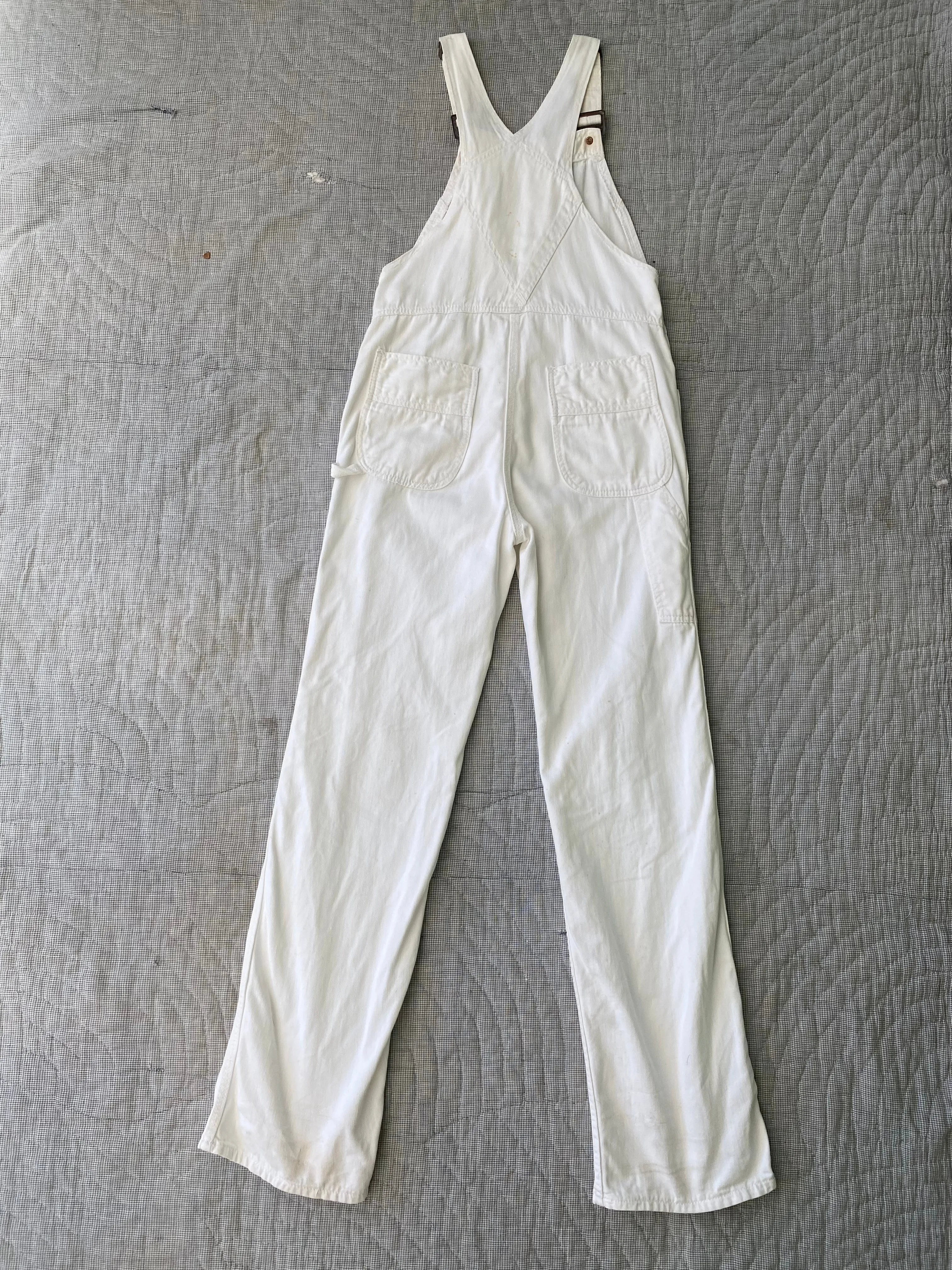 1970s Hang Ten White Painter Overalls 30x32