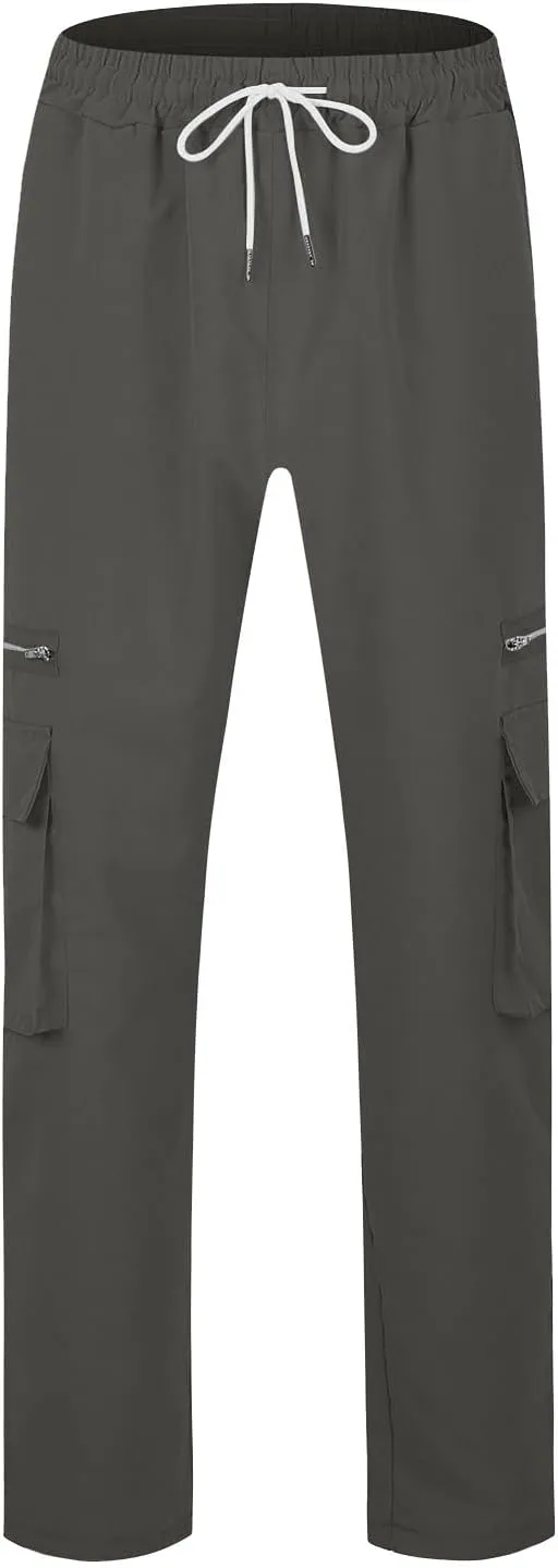 ADHOWBEW Cargos Pants Men Waterproof Pockets Workout Construction Hiking Big and Tall Joggers