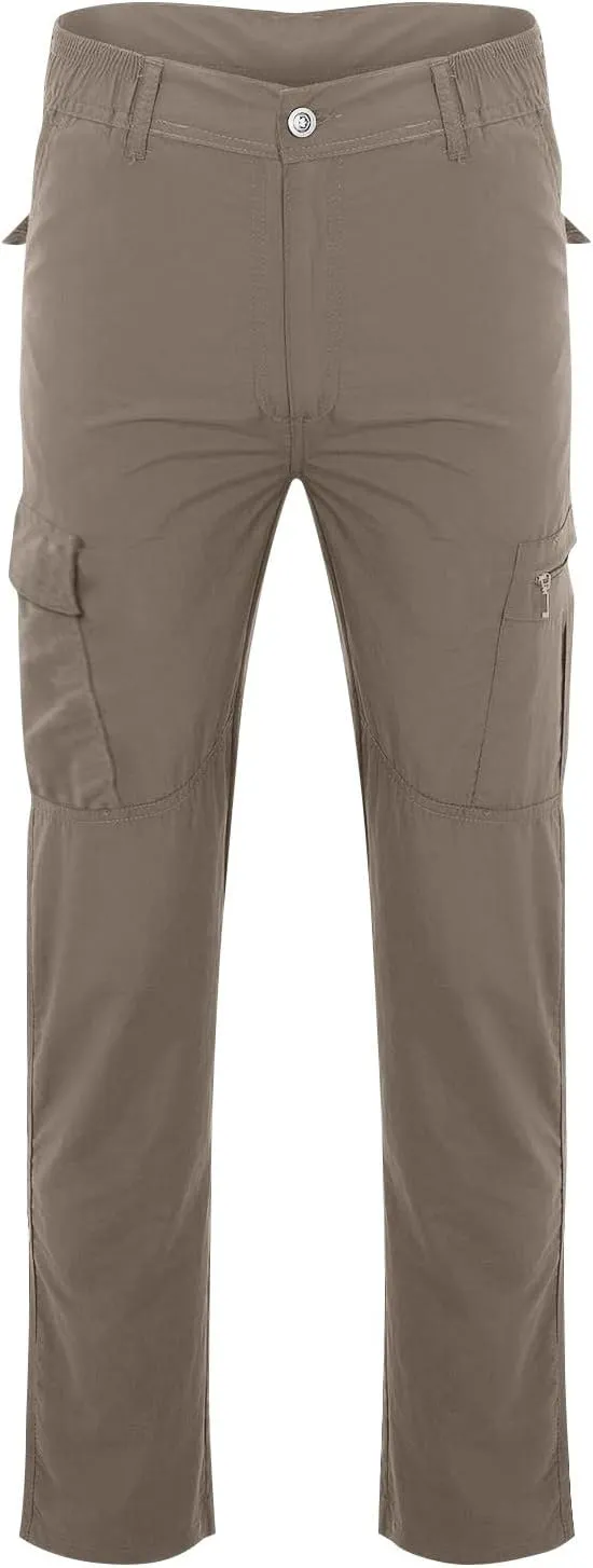 ADHOWBEW Tactical Pants Men Workout Hiking Work Relaxed Fit Big and Tall Elastic Waist Joggers