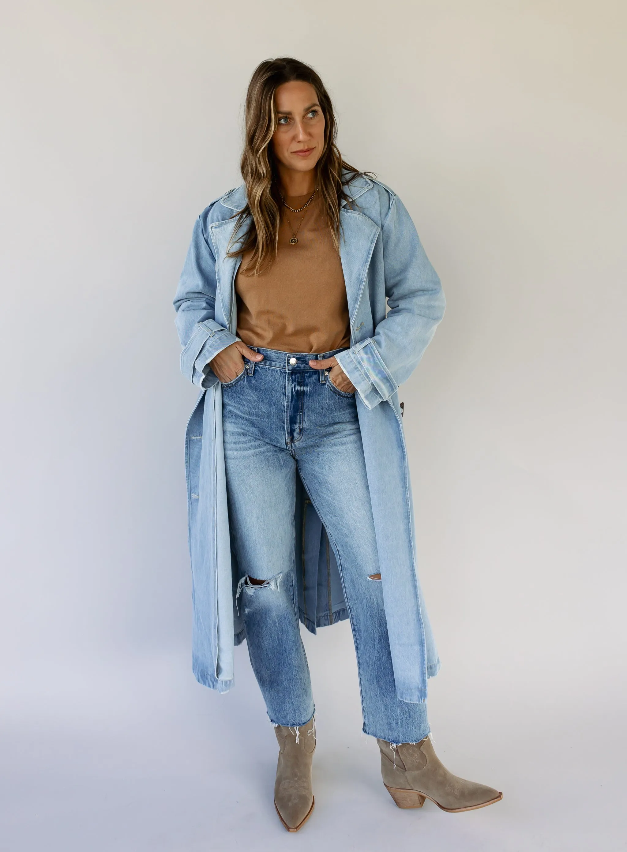 Alma Denim Trench Coat