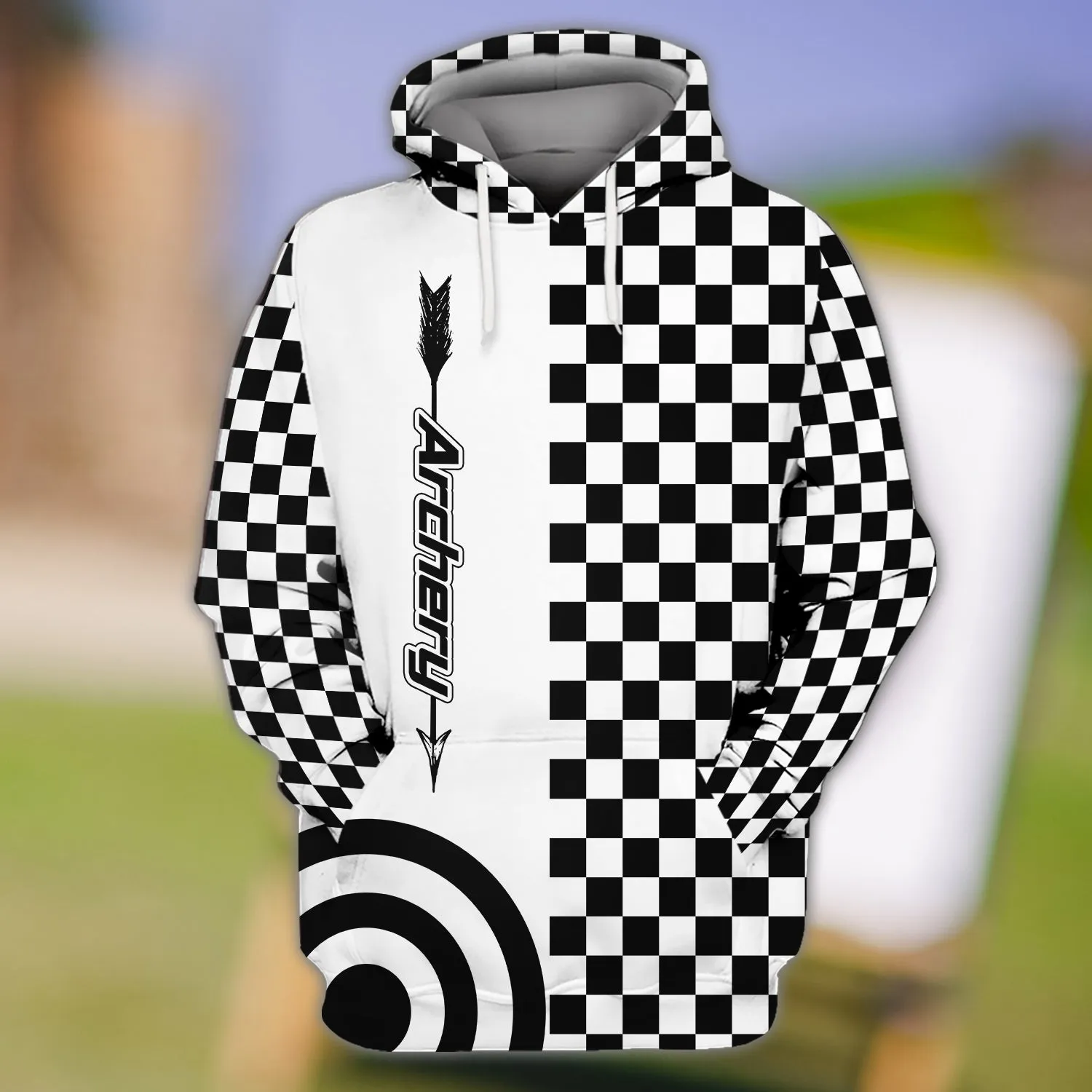 Archery Black and White Caro 3D Full Print Sweatshirt Hoodie, Archery Shirt Gift