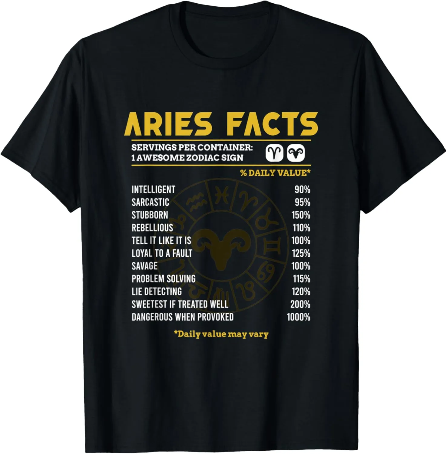 Aries Facts Funny Horoscope Astrology Zodiac Sign T-Shirt