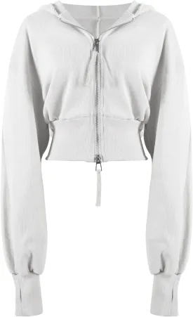 Arssm Cropped Hoodie Women Zip Up Long Sleeve Sweatshirts Casual Fashion Hooded Workout Jacket Crop Top