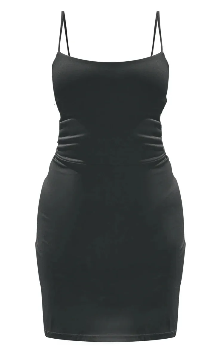 Black Strappy Sculpt Under Short Gym Dress