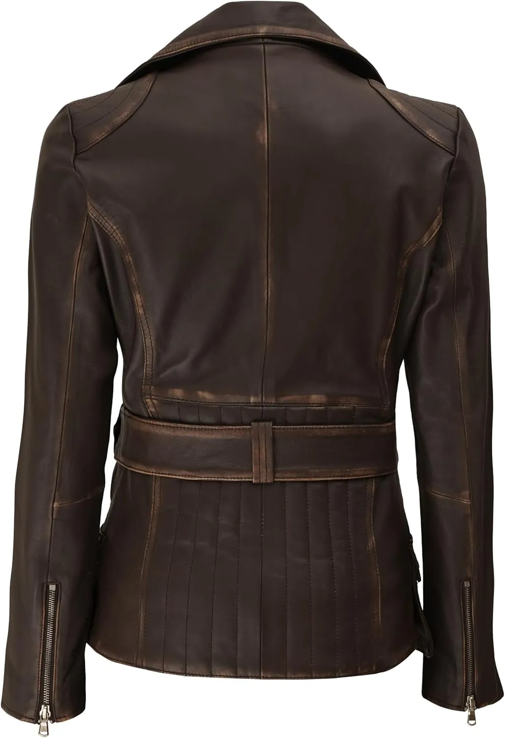 Blingsoul Leather Jacket Women - Real Lambskin Long Womens Leather Jacket