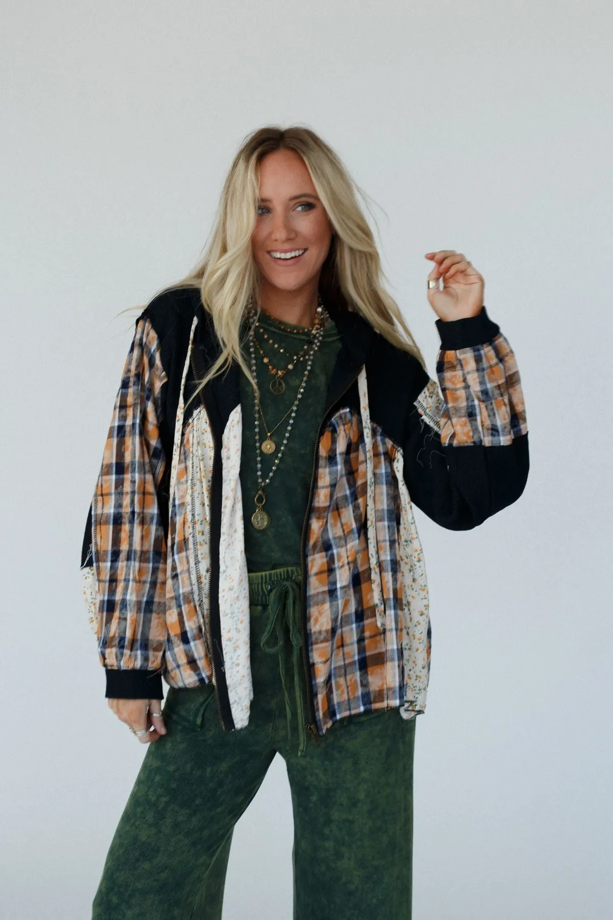 Blossom Check Jacket - Black