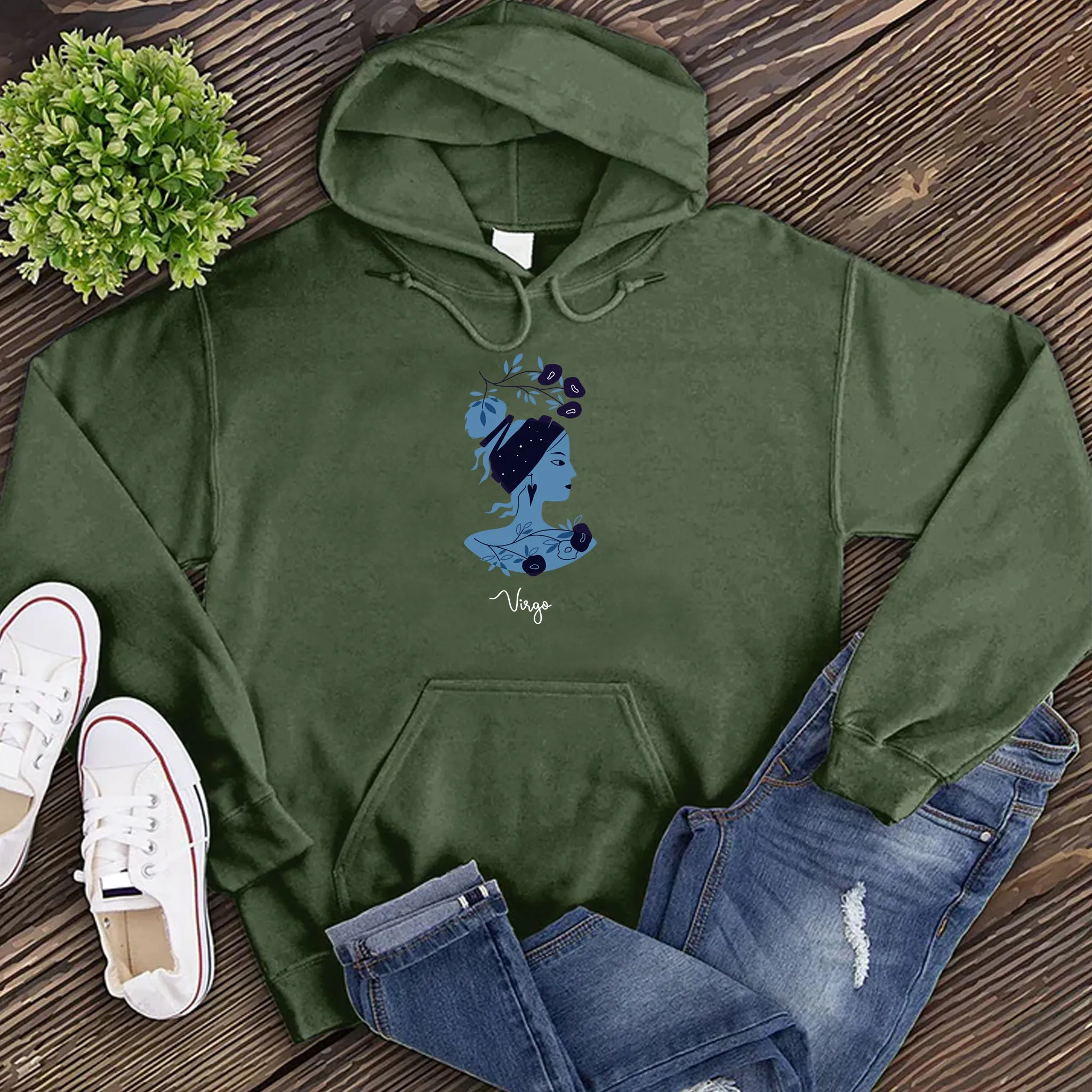 Blue Simple Virgo Hoodie