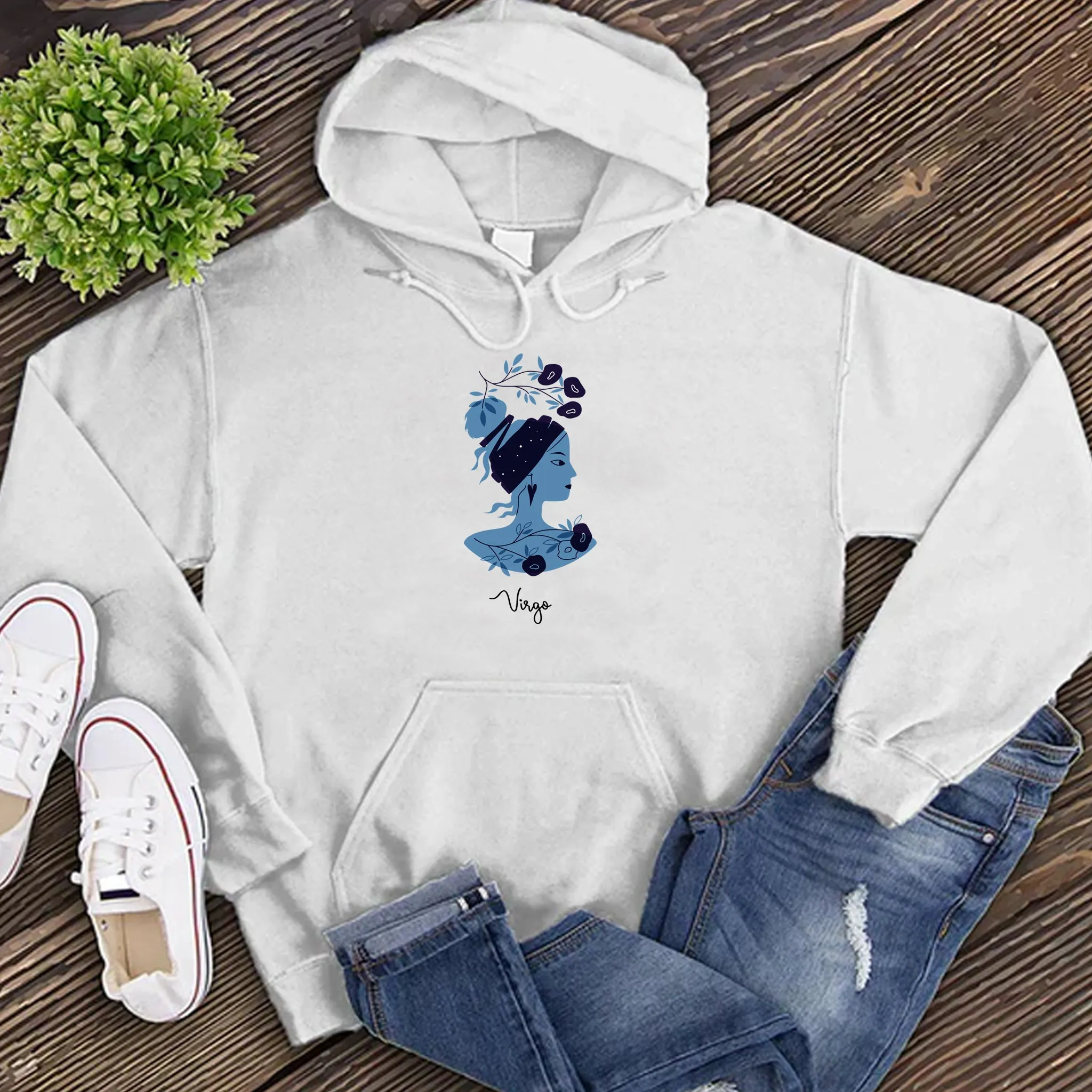 Blue Simple Virgo Hoodie