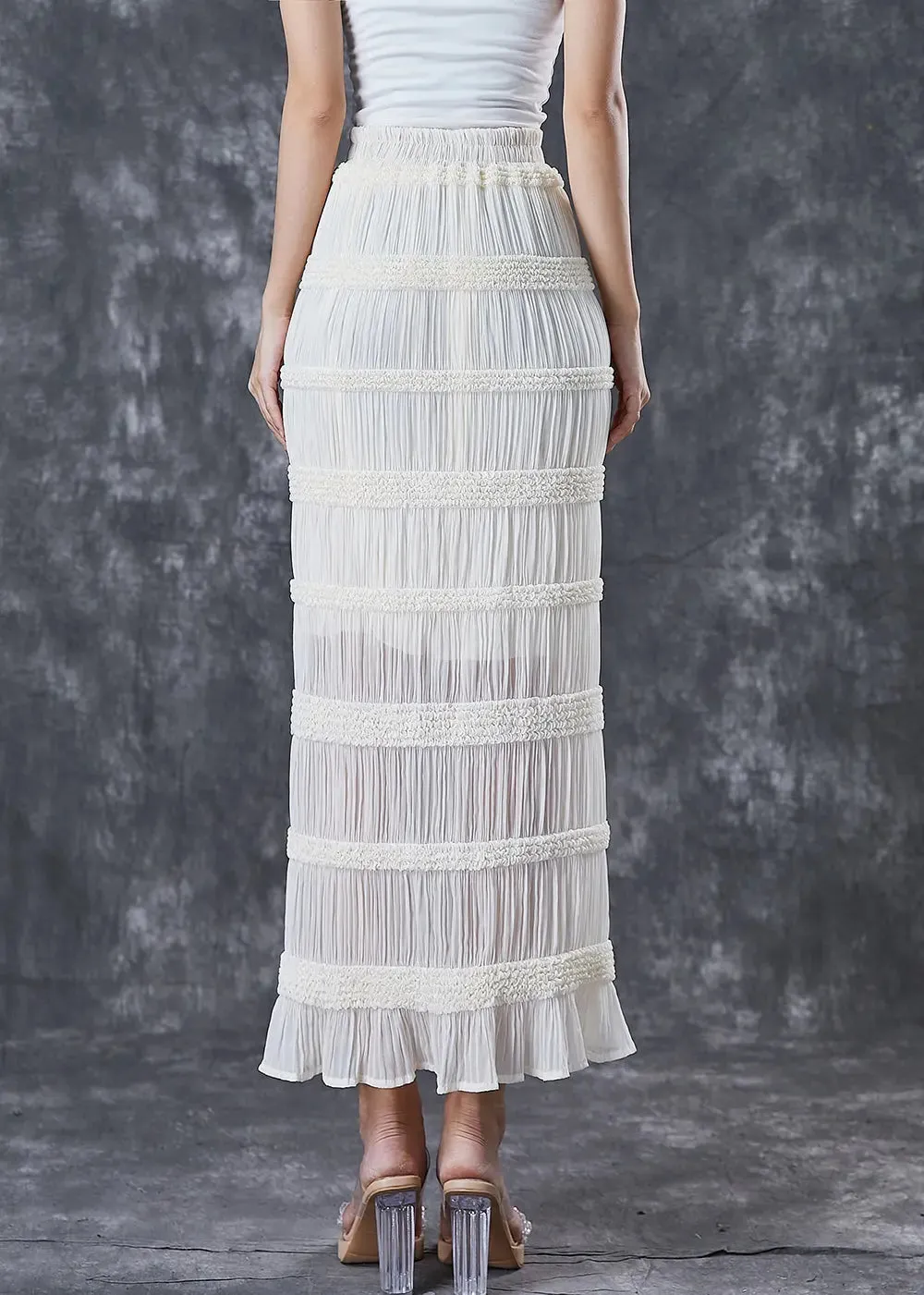 Bohemian White High Waist Cotton Skirts