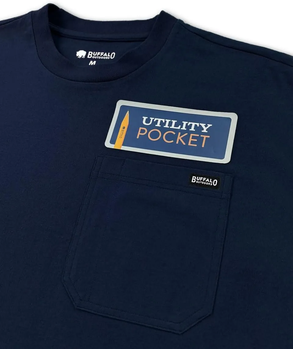 Buffalo Outdoors Workwear Men's Heavyweight Pocket T-Shirt - Heather Grey
