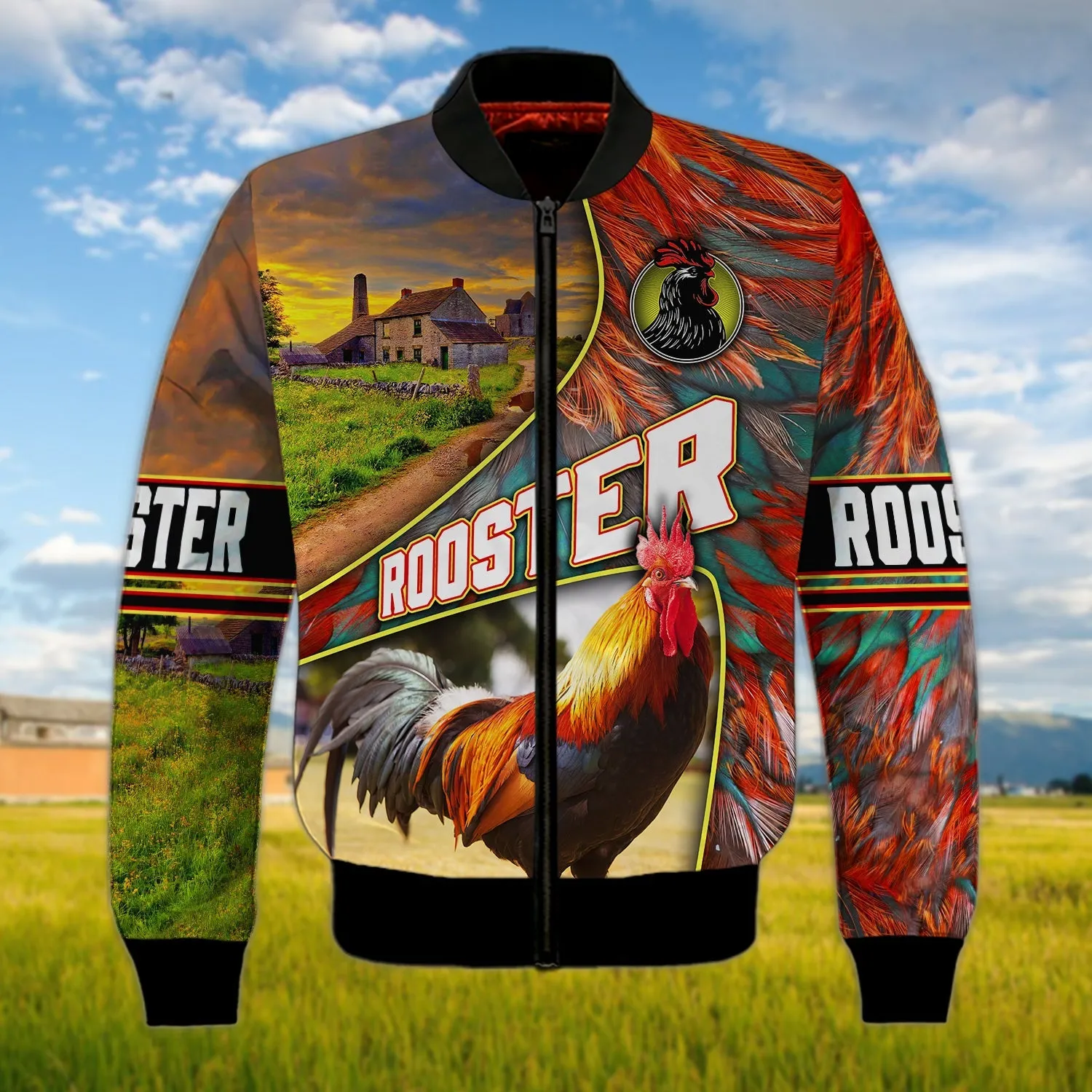 Chicken Farm Animal Rooster 3D Full Print Sweatshirt Hoodie Bomber, Christmas Gift for Farmer