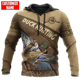 Custom Duck Hunting Hoodie, 3D All Over Print Duck Hunting Hoodies For Him Her, Hunter Hoodie Hunter Gift