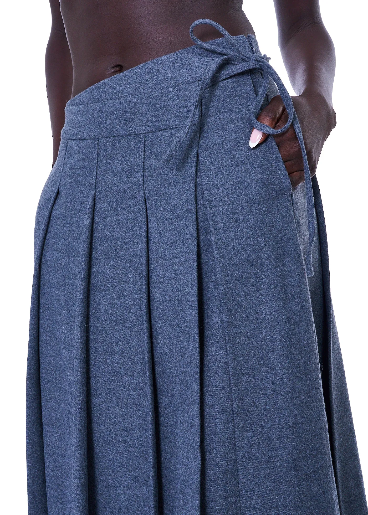 Dunst Ribboned Pleats Wrap Skirt