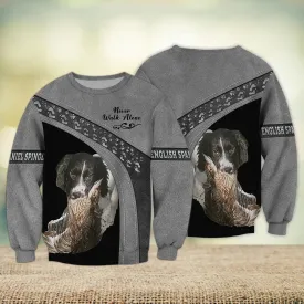 English Spaniel Springer Grey Never Walk Alone 3D Full Print Sweatshirt Christmas