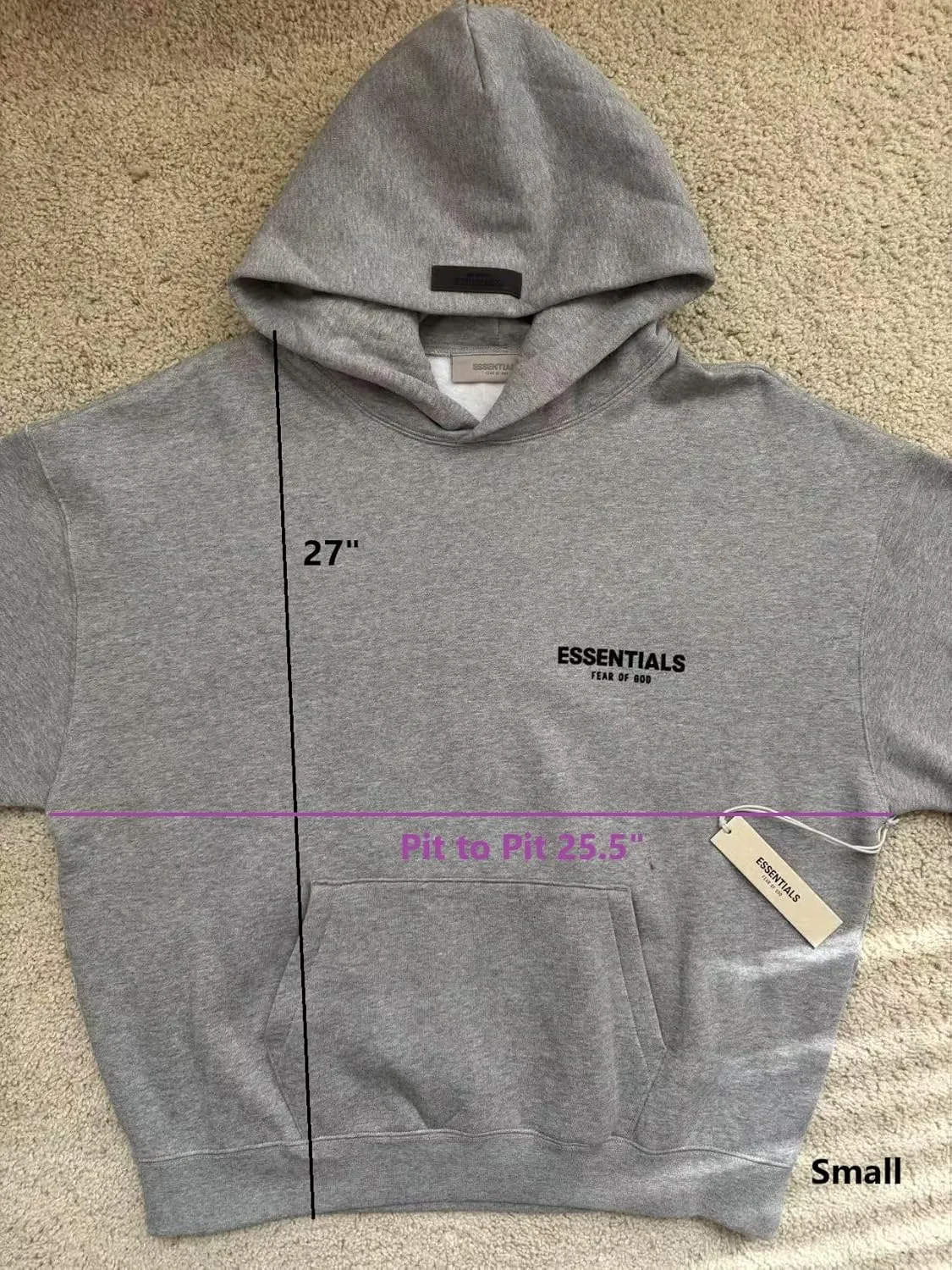 ESSENTIALS Pullover Hoodie Cotton Blend Adult Men Oversized, baggy fit. choose One or Two size down.