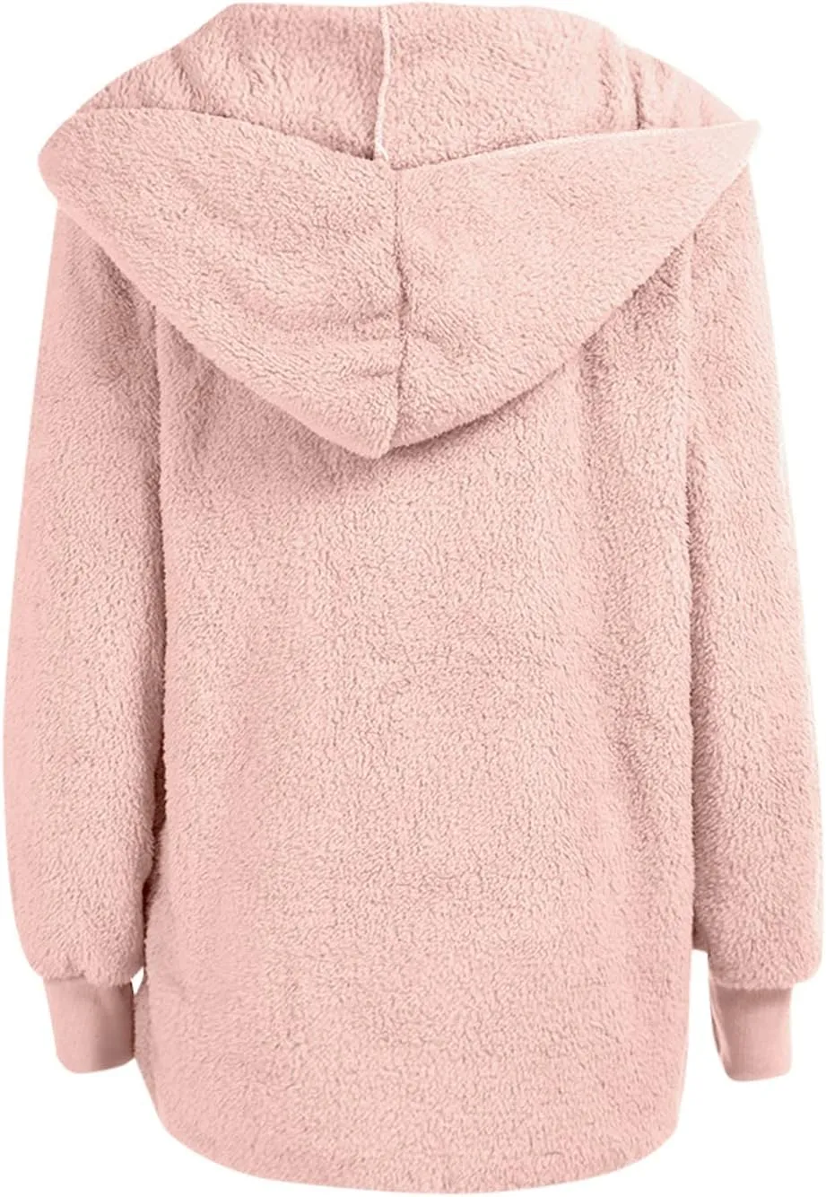 Fleece Jackets for Women Fuzzy Open Front Oversized Cardigan Hooded Sherpa Jacket Fluffy Winter Coats with Pockets