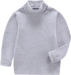 Girls Turtleneck Long Sleeve Shirt, Boys Girls Cotton Pullover Turtle Neck Top, Base Layer Tees