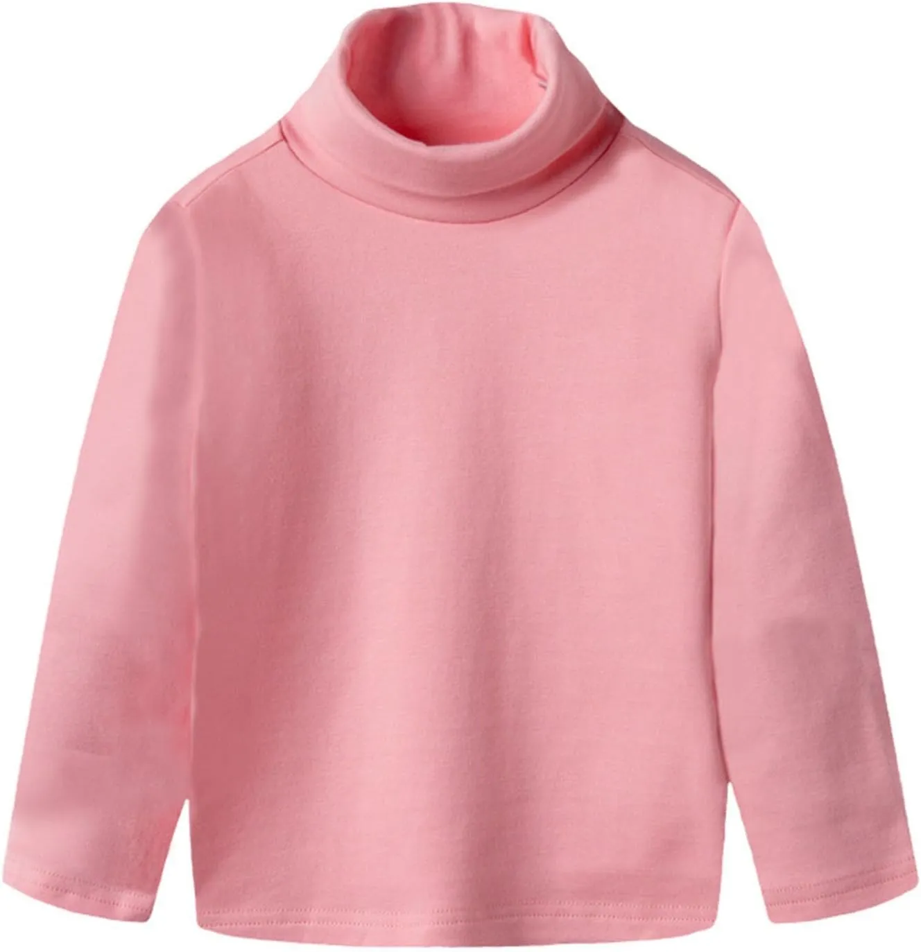 Girls Turtleneck Long Sleeve Shirt, Boys Girls Cotton Pullover Turtle Neck Top, Base Layer Tees