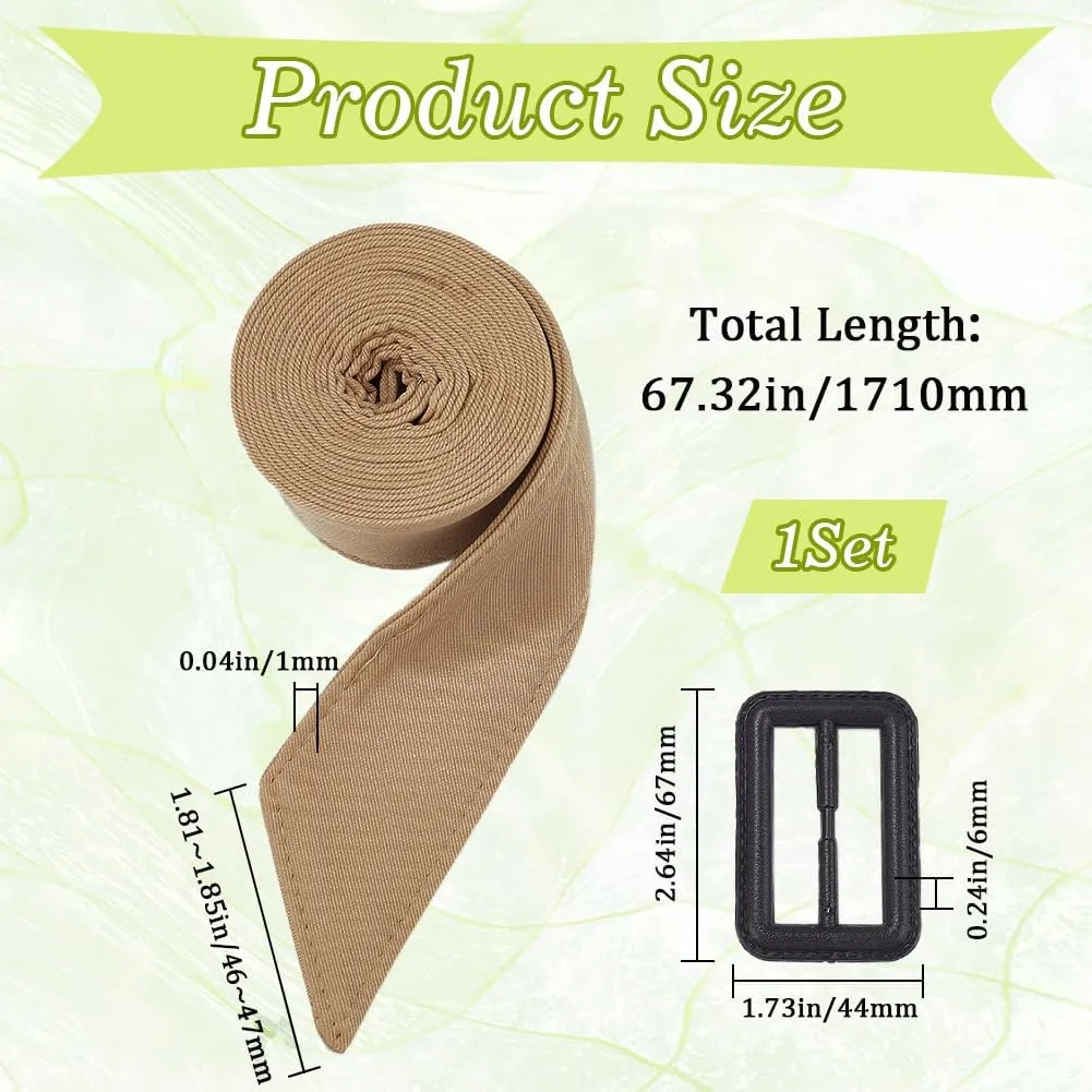 GORGECRAFT Women Adjustable Waist Belt Band Wide Buckle Trench Coat Waistband Wheat Polyester Wind Coat Replacement 67 Inch Tie Waist Belts for Robe Dress Shirt Pajamas Overcoat Jacket Windbreaker