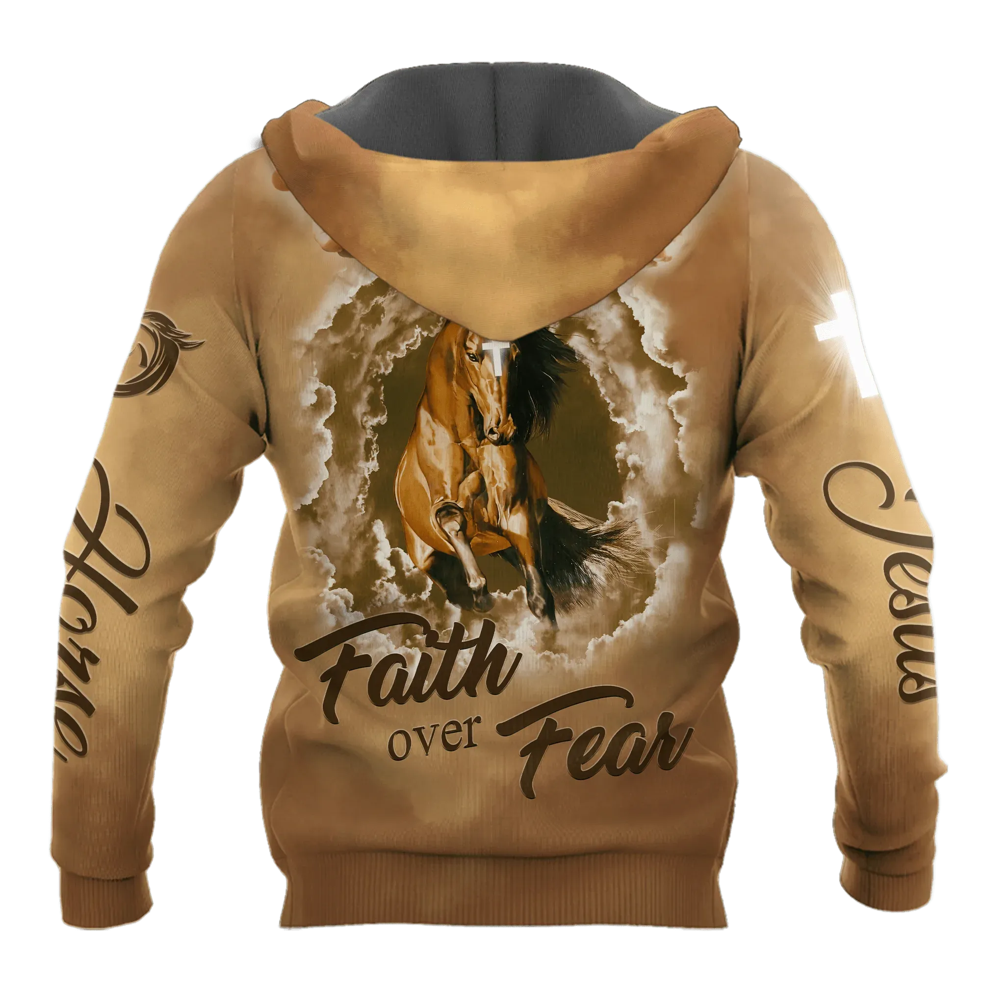 Horse Faith Over Fear 3D Hoodie, Horse And Jesus Hoodie For Men And Women, Horse Lover Gifts