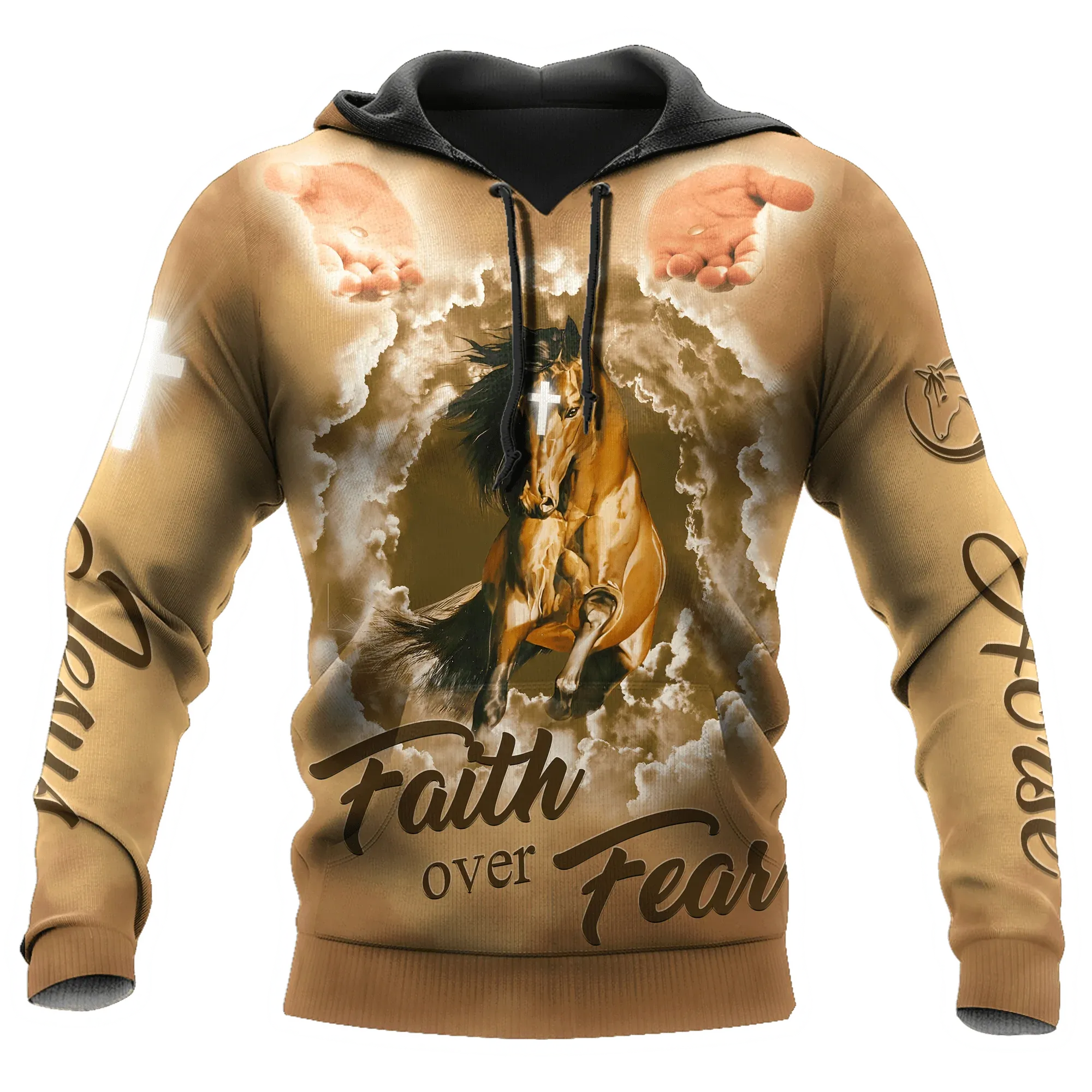 Horse Faith Over Fear 3D Hoodie, Horse And Jesus Hoodie For Men And Women, Horse Lover Gifts