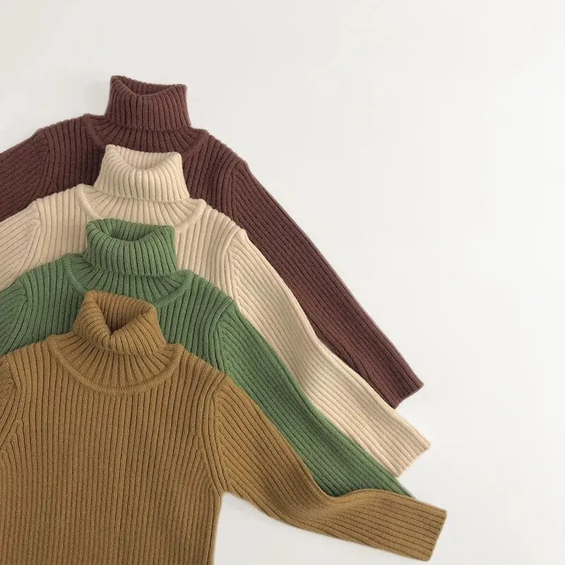 Kids Solid Turtlenecks