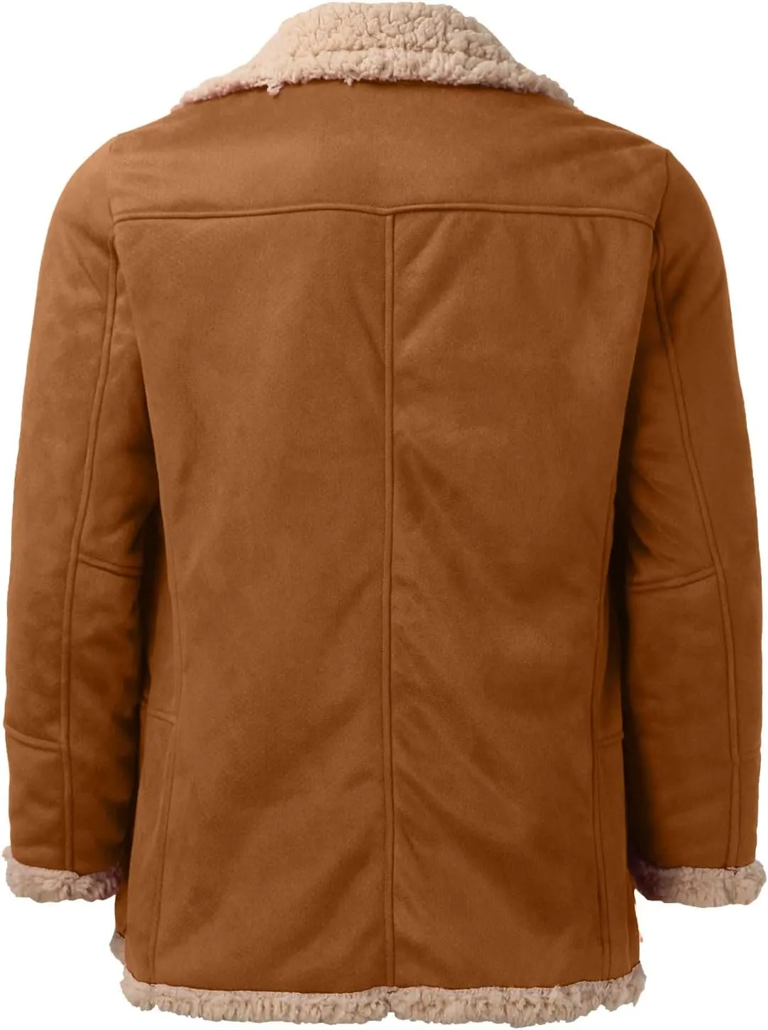 LCMTWX Mens Jackets And Winter Outerwear Single-breasted Solid Color Lapel Long Sleeve Coat Cardigan Plush Long Coat