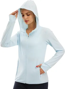 Libin Women's Sun Shirts Full Zip UPF 50  Sun Protection Hoodie Jacket Long Sleeve Hiking Outdoor Performance with Pockets