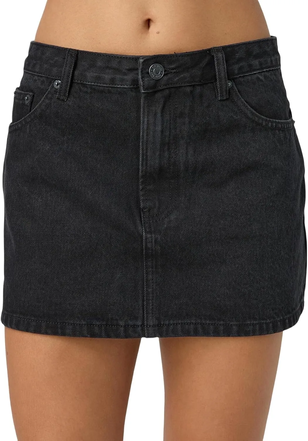 Luckinbaby Women Blue Denim Skirt Y2k Casual Low Waist Mini Jean Skirt Stretch Bodycon Low Rise Cargo Skirt with Pockets
