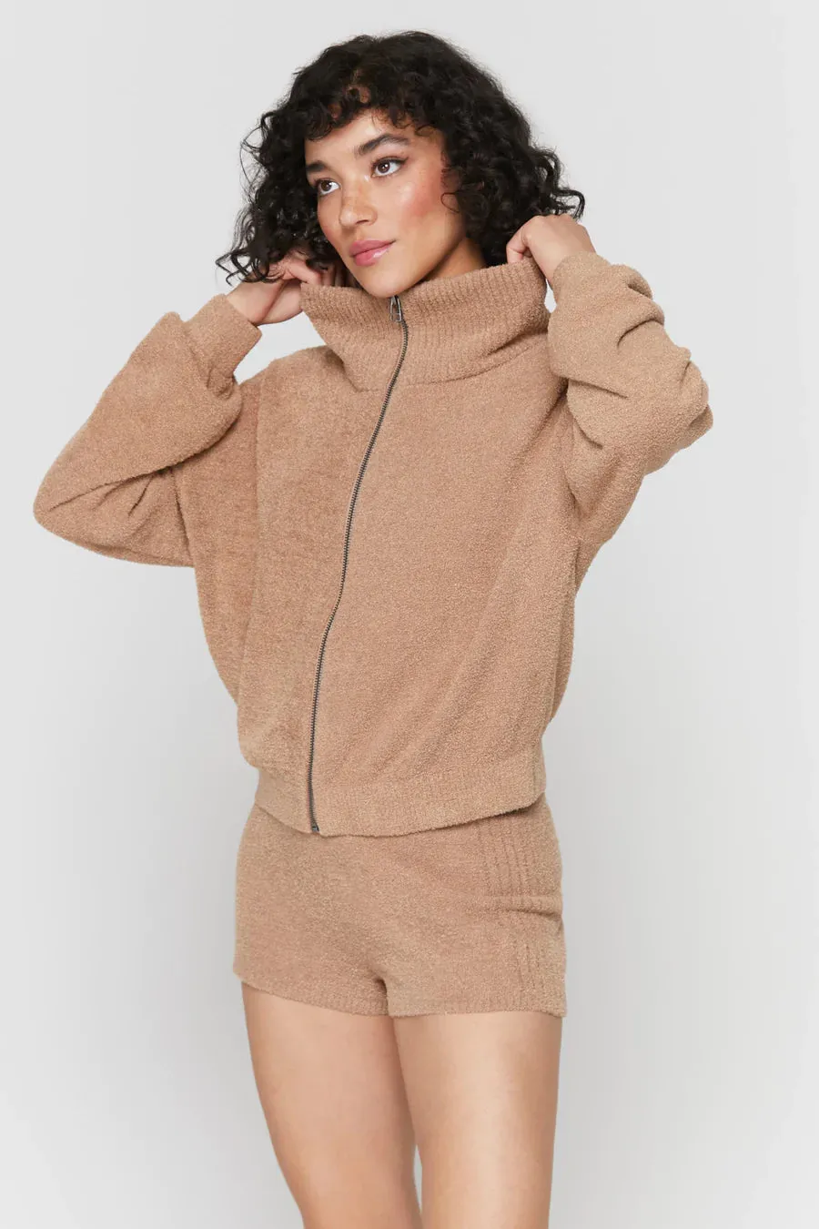 Melody Zip Up Funnel, Stone