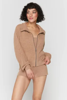Melody Zip Up Funnel, Stone