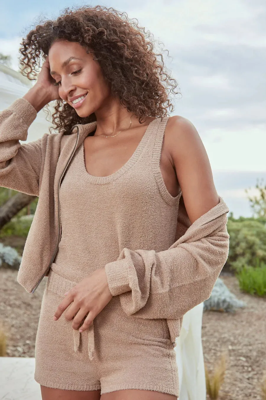 Melody Zip Up Funnel, Stone