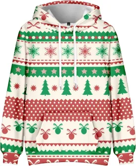 Men's Christmas Hoodies Funny Xmas Graphic Print Long Sleeve Drawstring Hooded Pullover Sweatshirts