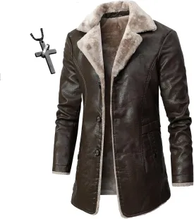 Mens Genuine Leather Bomber Jacket Shearling Jacket Coat,B-3 Bomber Jacket Jacket WinterPadded Windbreaker