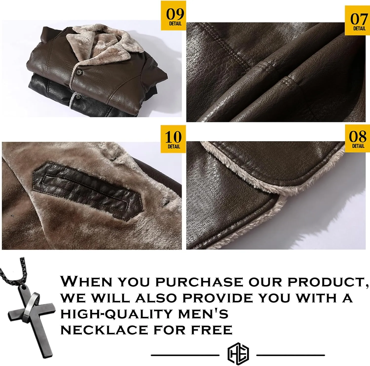 Mens Genuine Leather Bomber Jacket Shearling Jacket Coat,B-3 Bomber Jacket Jacket WinterPadded Windbreaker