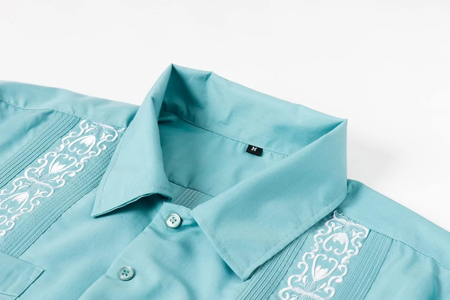 Men's Guayabera Shirts Short Sleeve Casual Snap Shirts