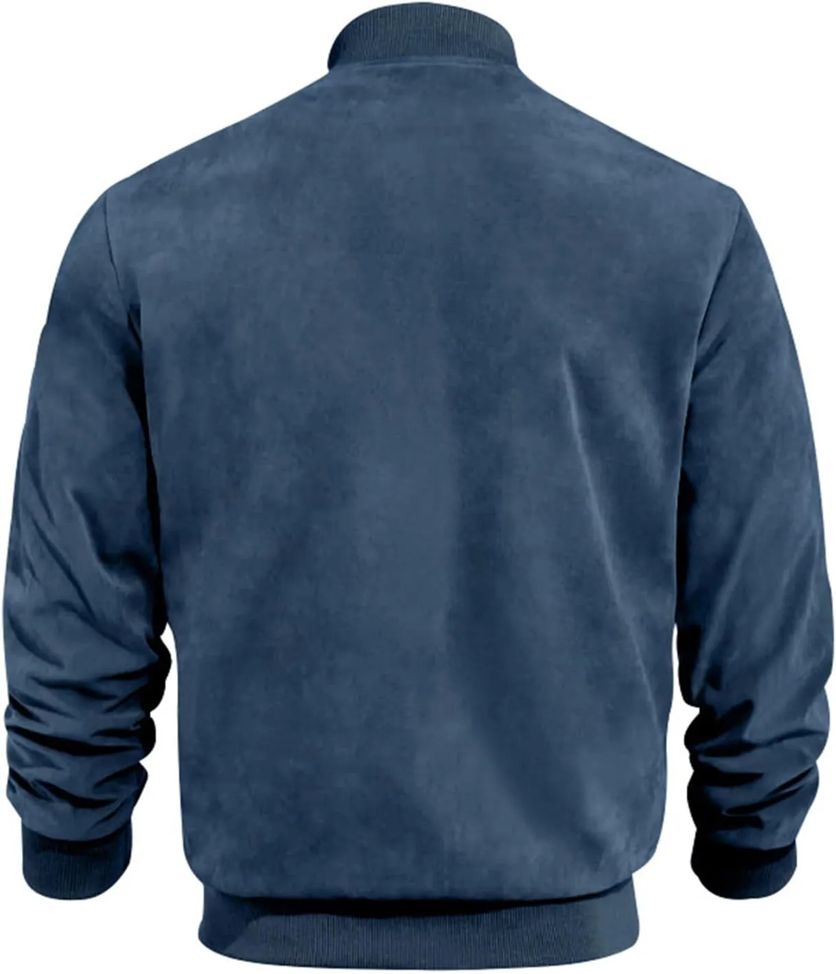 Mens Lightweight Jacket Flight Bomber Jacket Suede Full Zip Casual Softshell Jacket Outwear Pockets Thin Windbreaker
