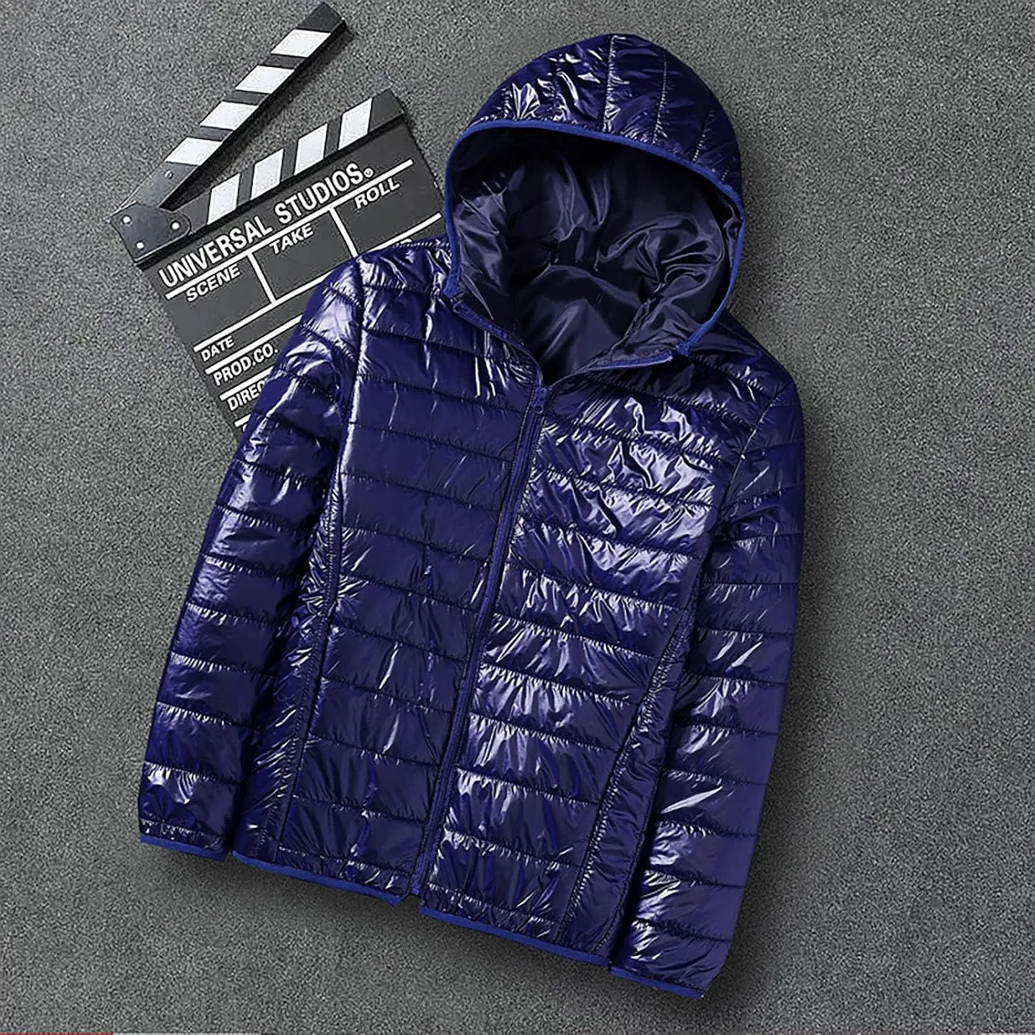 Men's Lightweight Puffer Jacket Winter Warm Down Coats Plus Size Packable Hooded Insulated Coat for Snow Ski Traveling