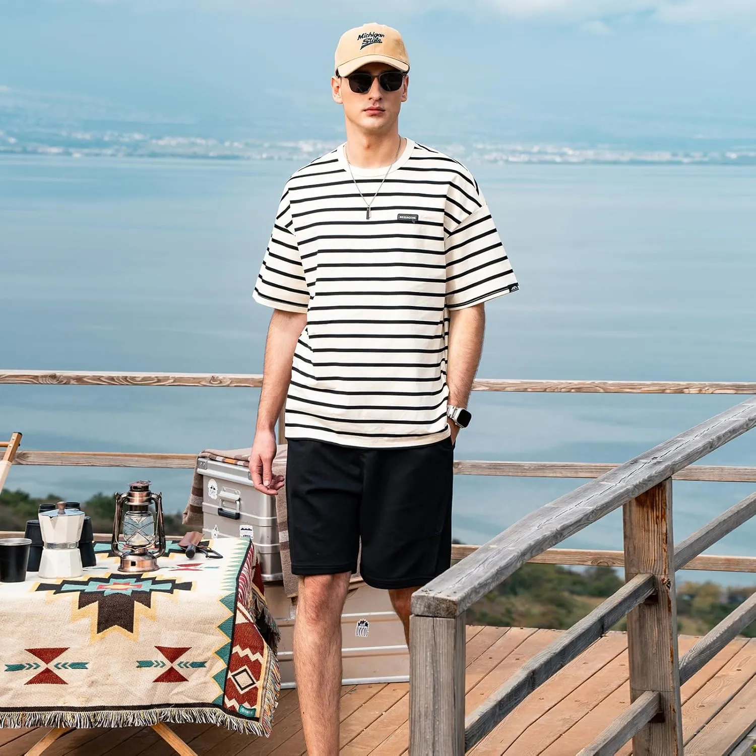 Men's Striped Shirts,Crewneck Striped T-ShirtTrue Classic Men's Top