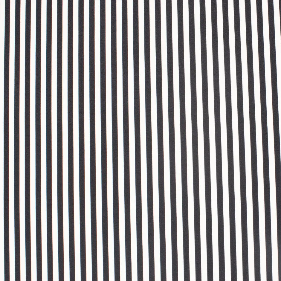 Monochrome Candy Striped Reversed Silk Satin