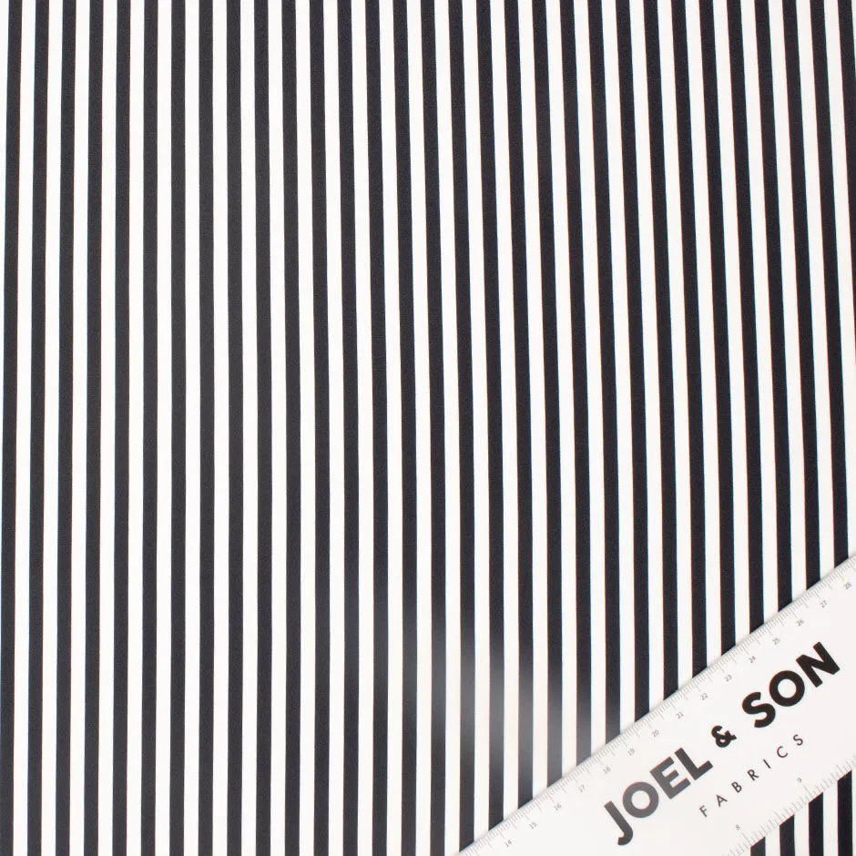 Monochrome Candy Striped Reversed Silk Satin