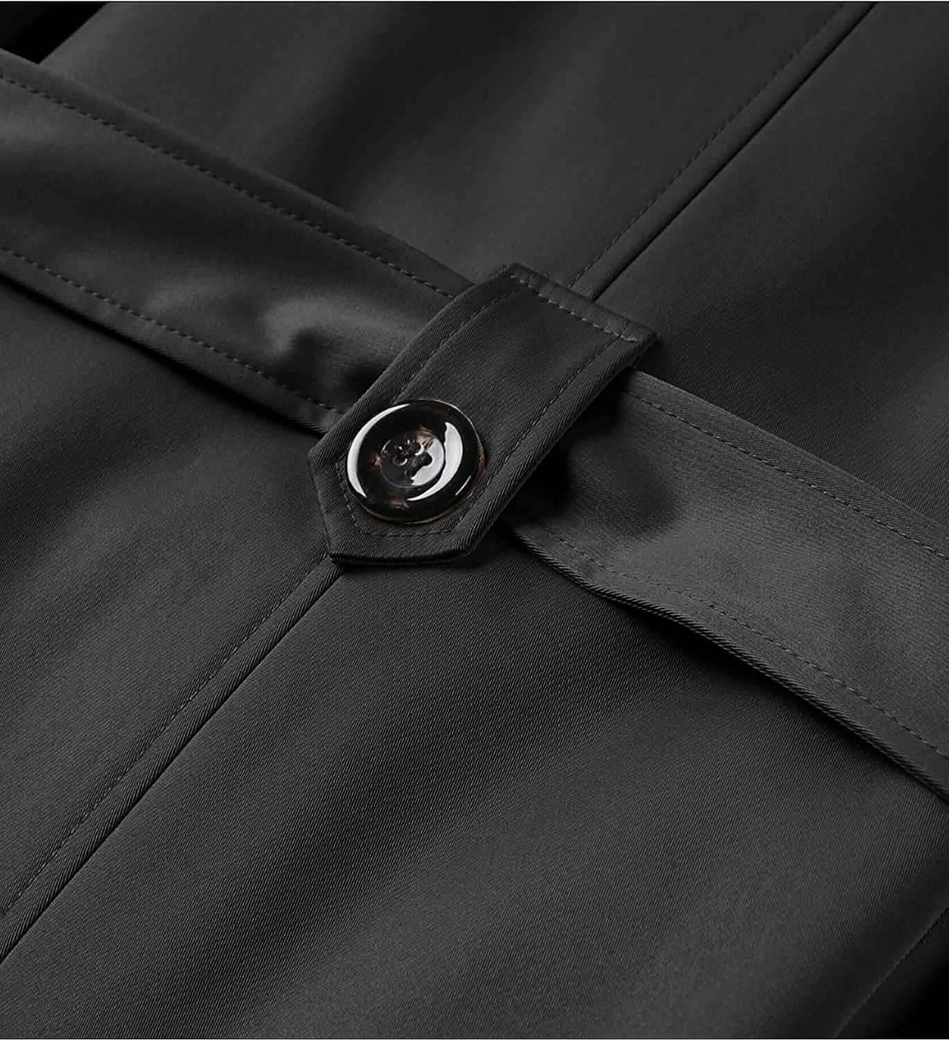 Pantete Men's Long Trench Coat Single Breasted Oversized Windbreaker Lapel Belted Outfit Jacket