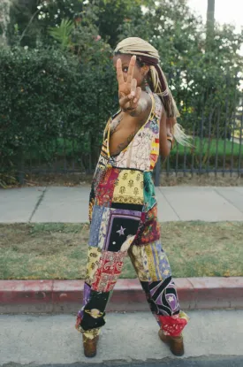 Patchwork overalls