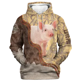 Pig Lovers In Barley Pattern Hoodie