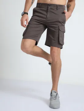 Premium Twill Dark Grey Cargo Shorts
