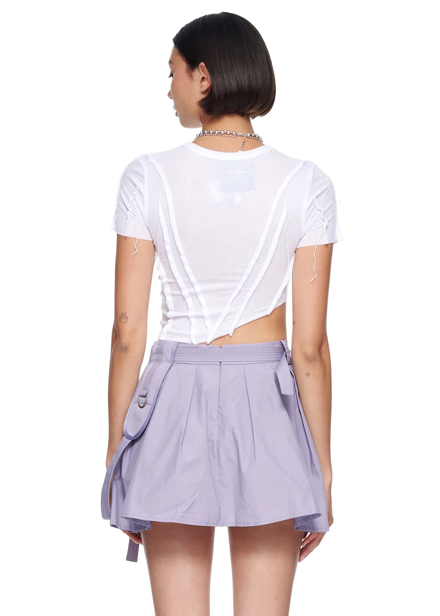 Private Policy Pleated Mini Skirt in Lavender