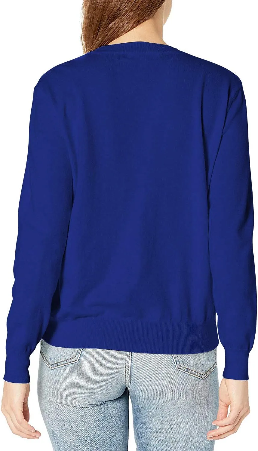 QUALFORT Women's Sweaters Long Sleeve Soft Lightweight Basic Knitted Pullover Sweater