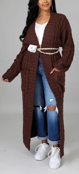 SHINFY Women Long Sleeve Open Front Knit Long Cardigan Casual Knitted Maxi Sweater Coat Outwear with Pockets
