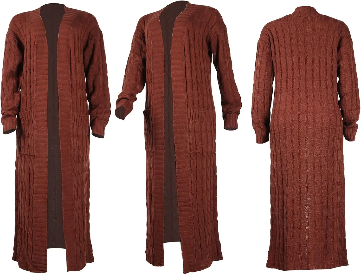 SHINFY Women Long Sleeve Open Front Knit Long Cardigan Casual Knitted Maxi Sweater Coat Outwear with Pockets