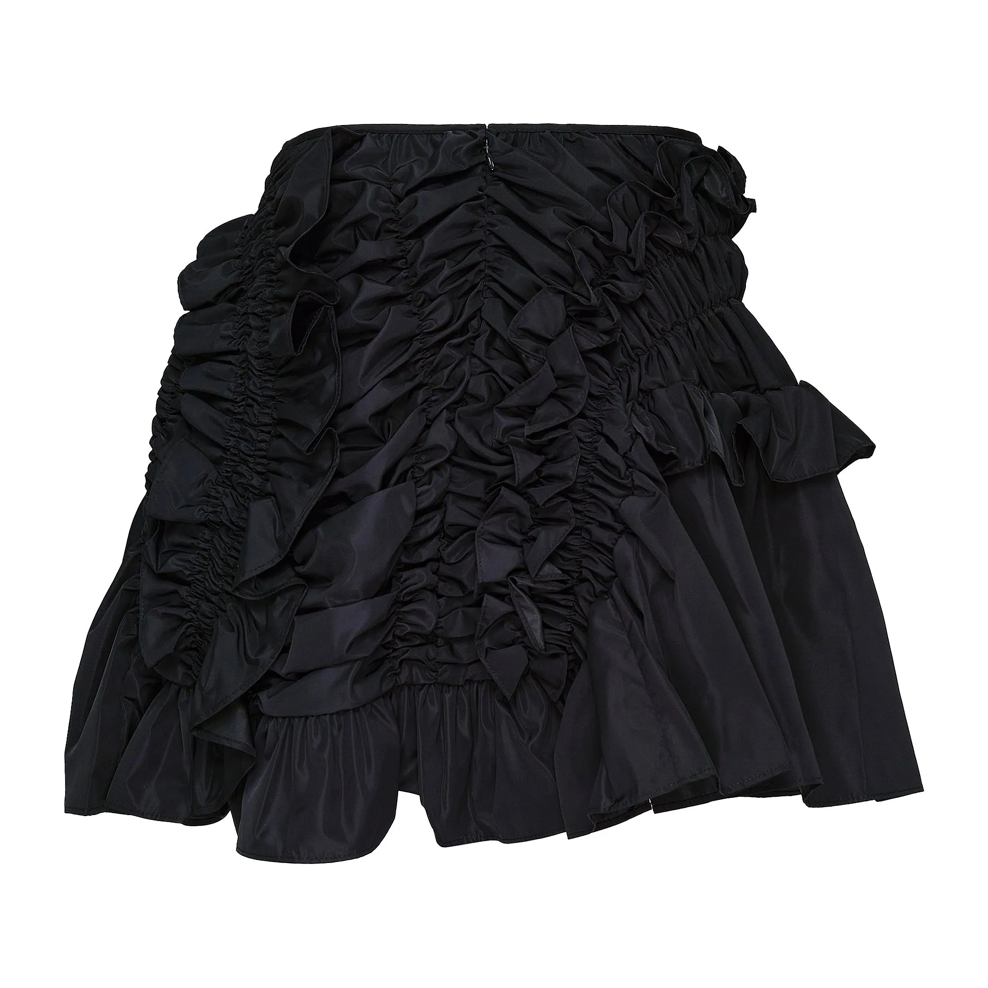 Short Skirt With Smock And Ruffle Detail